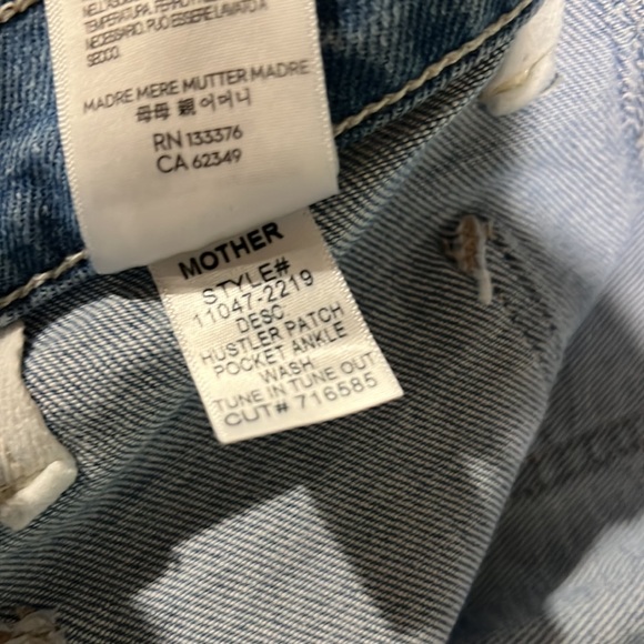 MOTHER *Hustler Patch Pocket Ankle* Jeans Size 29 - Picture 9 of 9